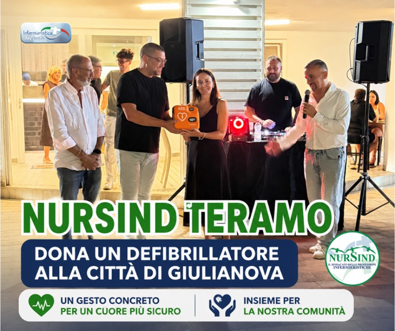 Articolo NurSind Teramo Donazione Defibrillatore Giulianova